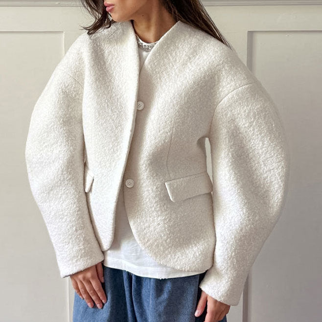 Damen Elegante und oversized Blazerjacke EB