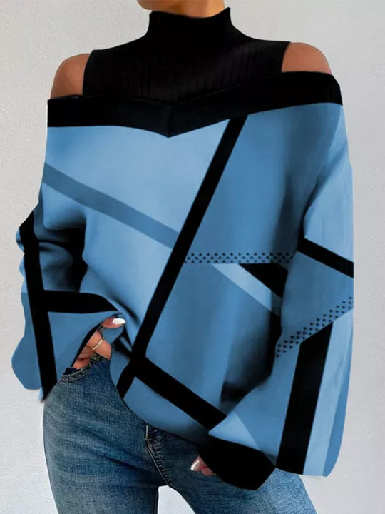 Damen Oversized Pullover mit angesagtem Grafik-Design EB