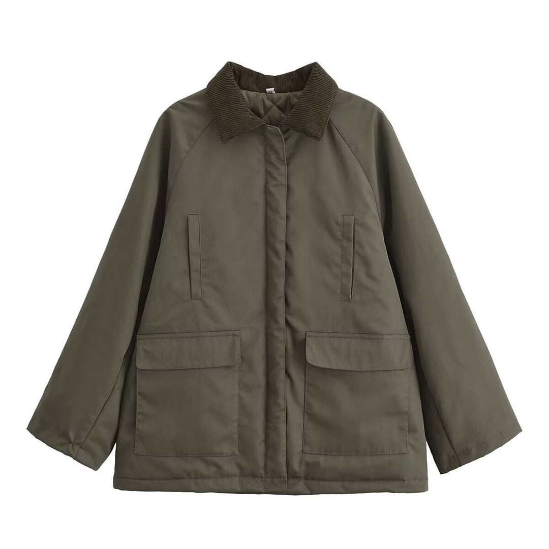 Damen Übergangsjacke mit hohem Kragen und praktischen Taschen EB