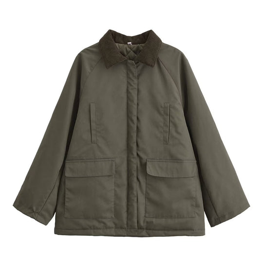 Damen Übergangsjacke mit hohem Kragen und praktischen Taschen EB