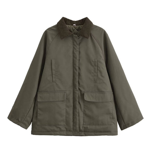 Damen Übergangsjacke mit hohem Kragen und praktischen Taschen EB