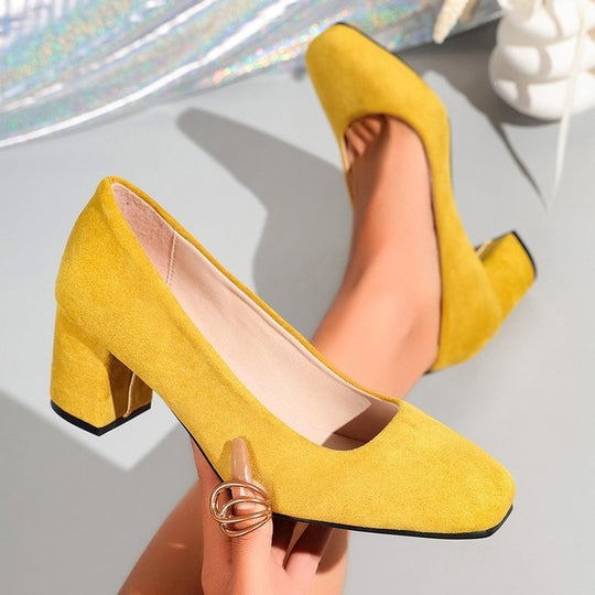 Damen Komfortable Blockabsatz-Pumps EB