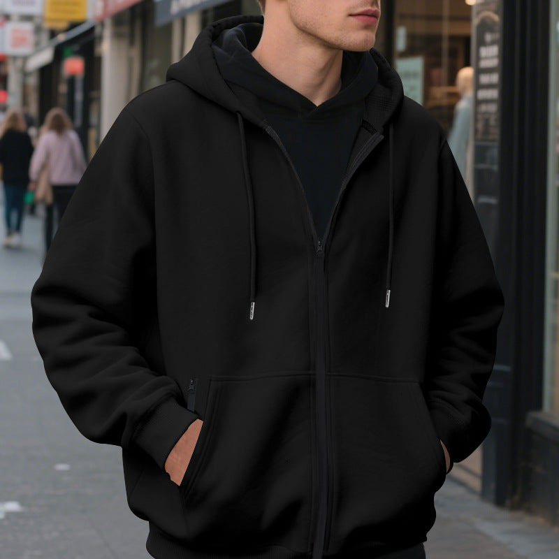 Herren Zip-Hoodie mit praktischen Taschen und atmungsaktiver Fleece-Innenausstattung EB