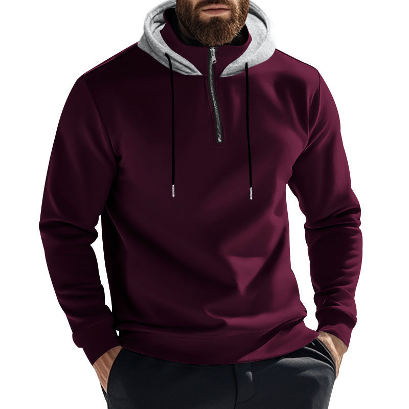 Herren Sportlicher Kapuzenpullover mit halbem Reißverschluss und atmungsaktivem Material EB
