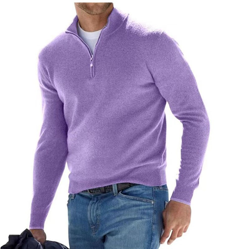 Damen nan leichter Sweatshirtpullover mit halbem Reißverschluss EB