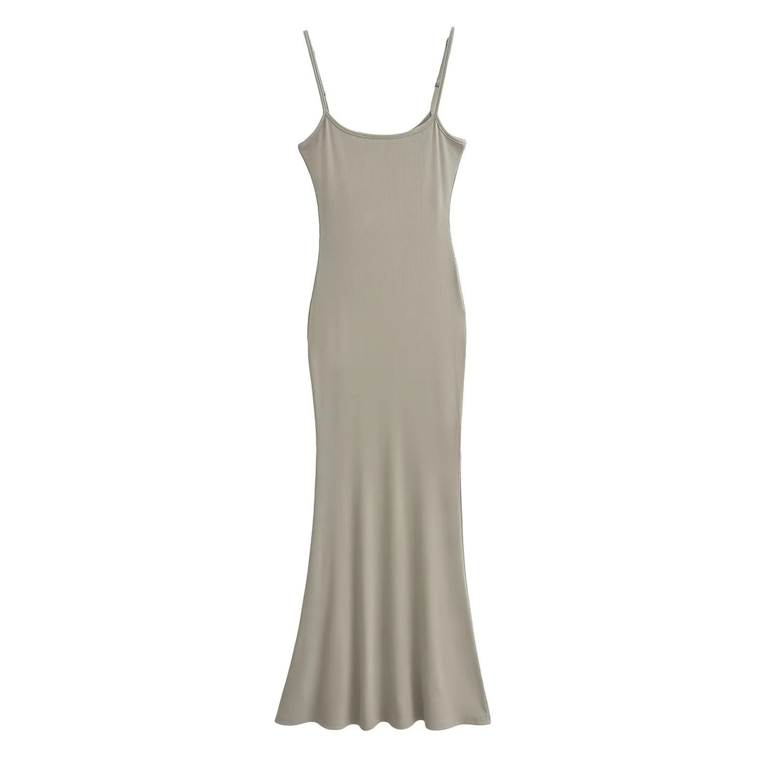 Damen figurbetontes Träger-Maxikleid aus Jersey
