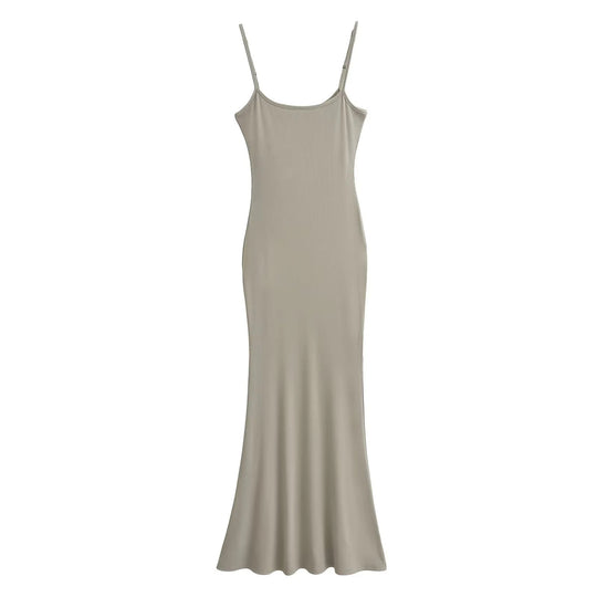 Damen figurbetontes Träger-Maxikleid aus Jersey