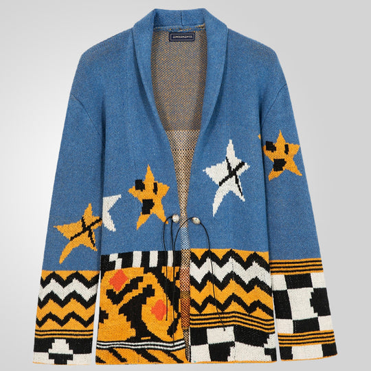 Herren Strickjacke mit detaillierter Handarbeit EB
