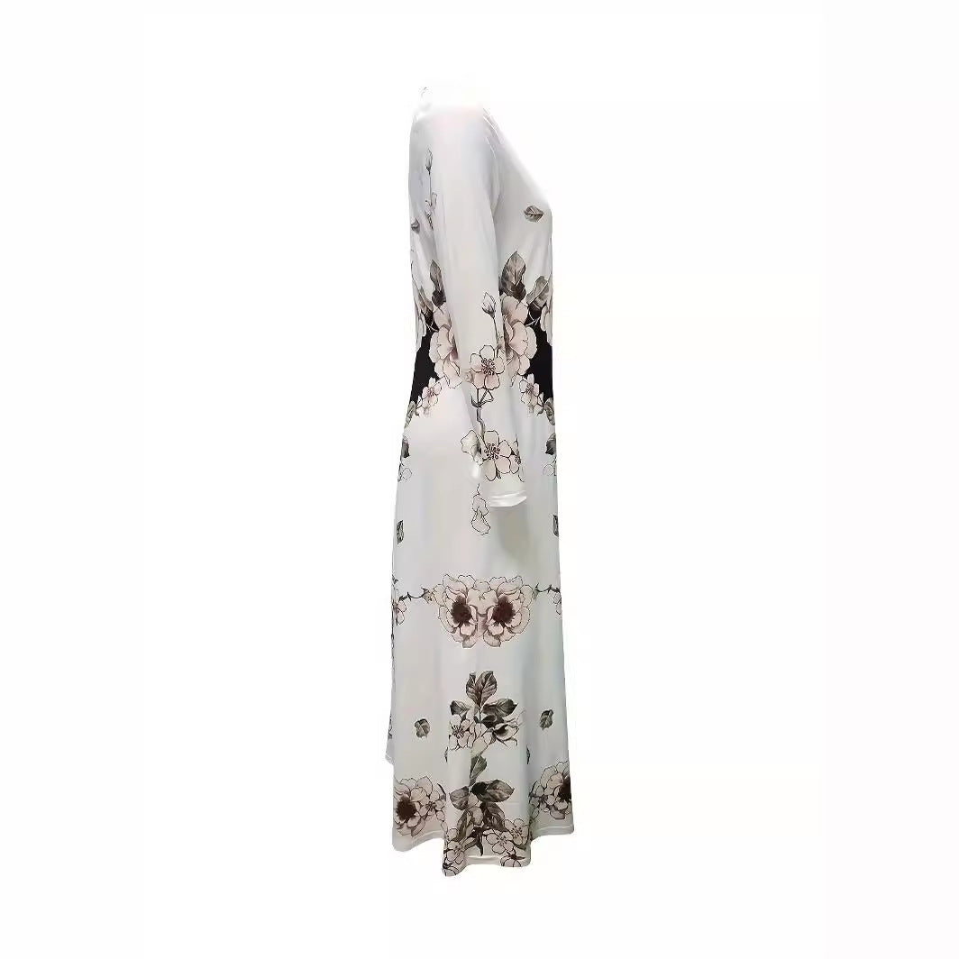 Damen Maxikleid mit floralem Design und praktischen Taschen EB