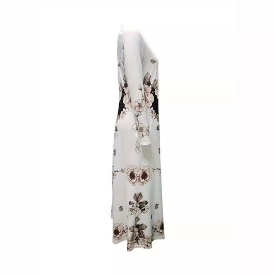 Damen Maxikleid mit floralem Design und praktischen Taschen EB