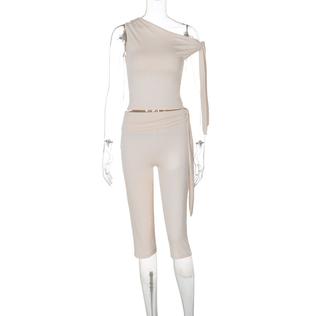 Damen Einseitiger Jumpsuit mit exklusiven Drapierungen EB