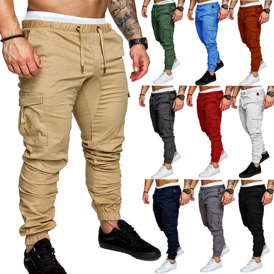 Herren nan Slim-Fit Cargo-Joggerhose mit elastischem Tunnelzug, verstärkten Nähten und Mehrfachtaschen EB