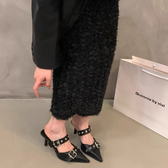 Damen elegante Slingback Pumps mit modischem Schnallen-Design EB