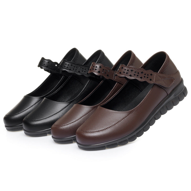 Damen Mary Jane Schuhe mit durchbrochenem Riemchen und rutschfester Sohle EB