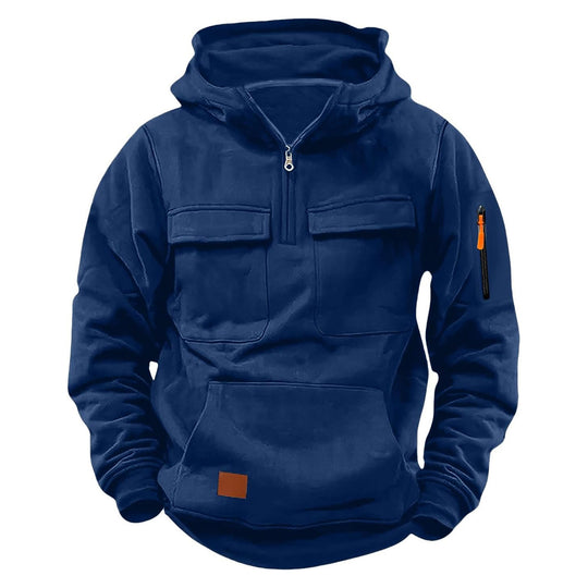 Herren funktionale Kapuzenjacke mit Reißverschluss und praktischen Taschen EB
