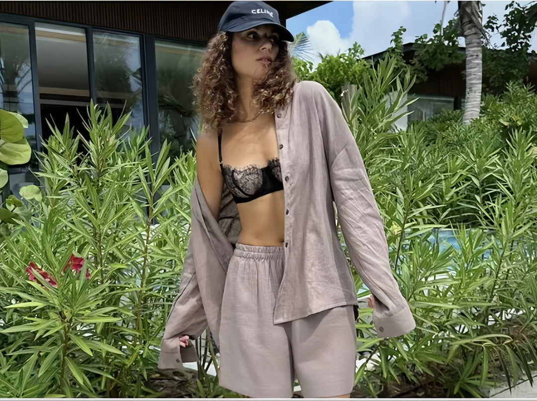 Damen Oversized Hemdblusenkleid mit langen Ärmeln und asymmetrischem Schnitt EB