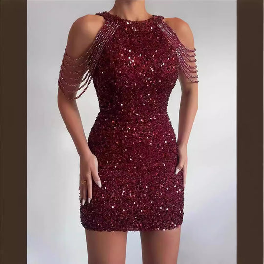 Damen Glitzerndes Abendkleid EB
