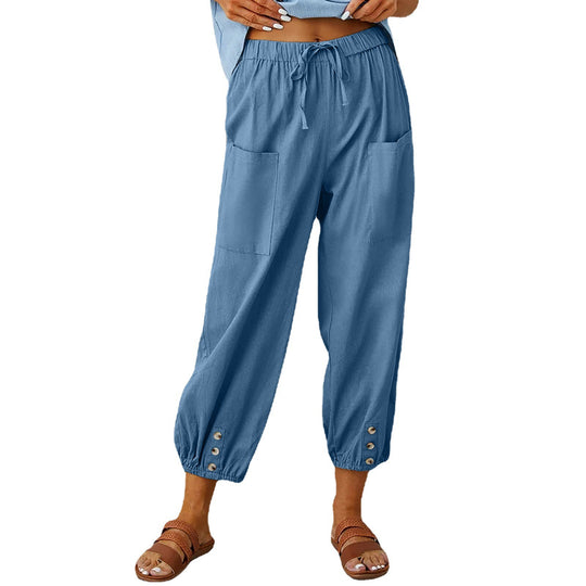 Damen Freizeithose mit elastischem Bund und praktischen Taschen EB