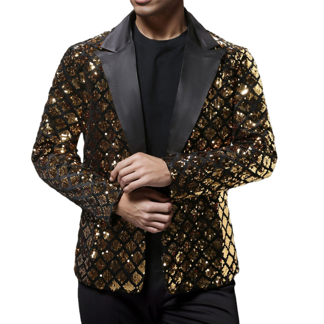 Herren eleganter Pailletten-Blazer mit luxuriösem Design EB
