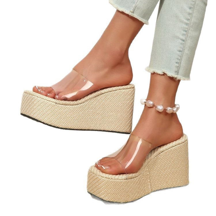 Damen Wedge-Pantoletten mit elegantem Stoffoberteil und komfortablem Fußbett EB