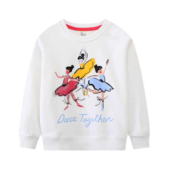 Damen Sweatshirt mit lebhaftem Ballerina-Druck EB