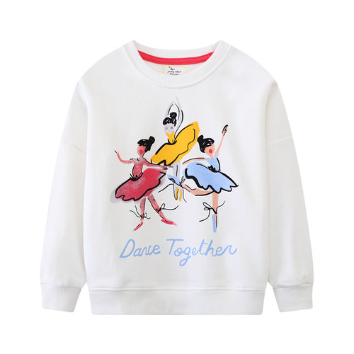 Damen Sweatshirt mit lebhaftem Ballerina-Druck EB