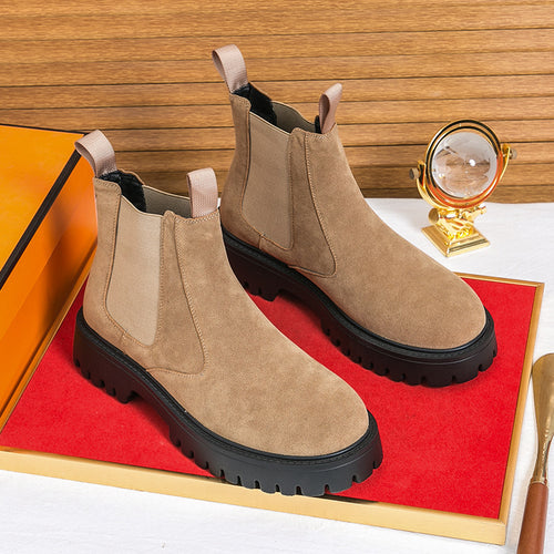 Damen Modische Chelsea-Stiefel mit rutschfester Sohle und elastischen Einsätzen EB
