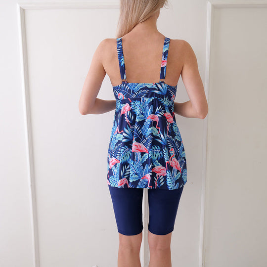 EB | Damen Tankini-Set mit Floralem Oberteil und Sportlichen Shorts