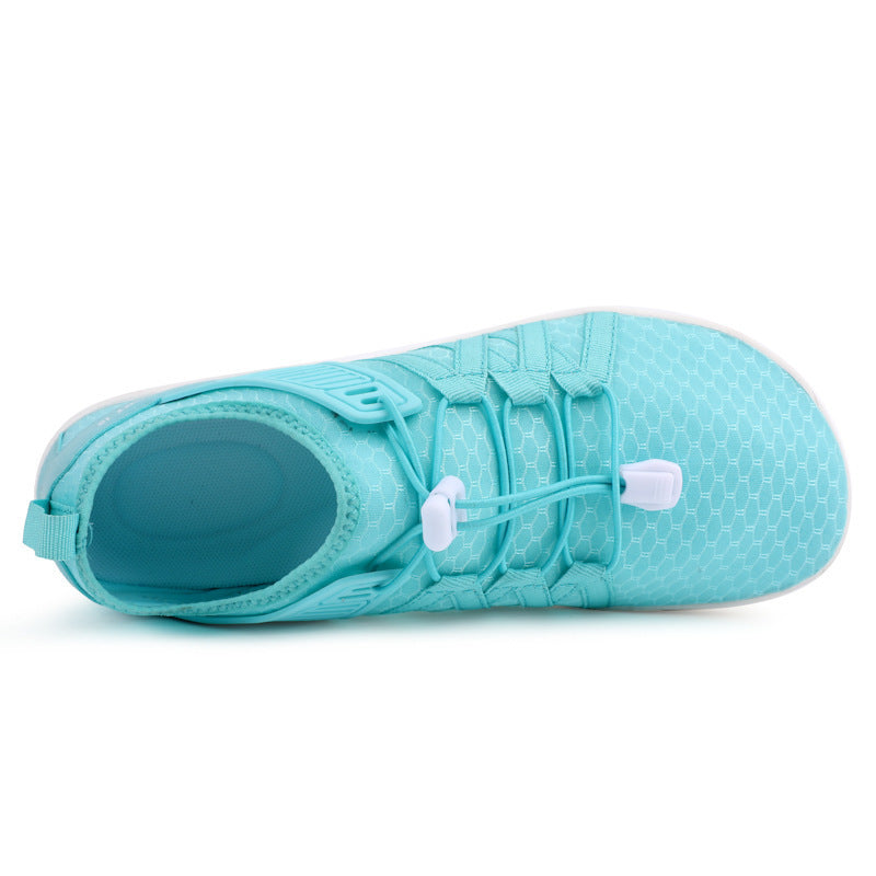 Unisex nan flacher Stadt-Sneaker mit Schnellzugverschluss, elastischem Strickoberteil und stoßabsorbierender Leichtsohle EB