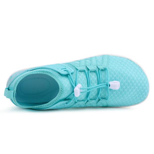 Unisex nan flacher Stadt-Sneaker mit Schnellzugverschluss, elastischem Strickoberteil und stoßabsorbierender Leichtsohle EB