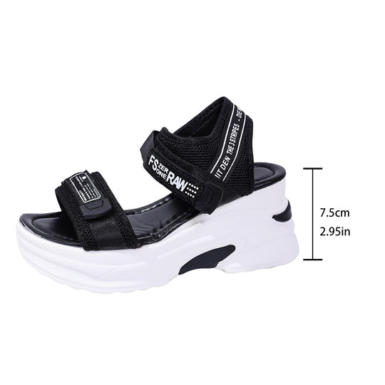 Damen Sportliche Wedge-Sandalen mit verstellbaren Riemchen und dämpfender Sohle EB