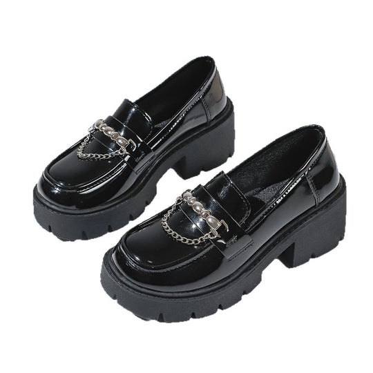 Damen Chunky Loafers mit glattem Obermaterial und robustem Plateau-Heel EB