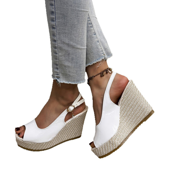 Damen Wedge-Pantoletten mit dekorativem Riemendesign und komfortabler Sohle EB