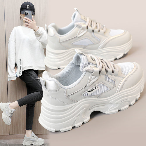 Damen Chunky Sneakers mit atmungsaktiver Mesh-Oberfläche und griffiger Laufsohle EB