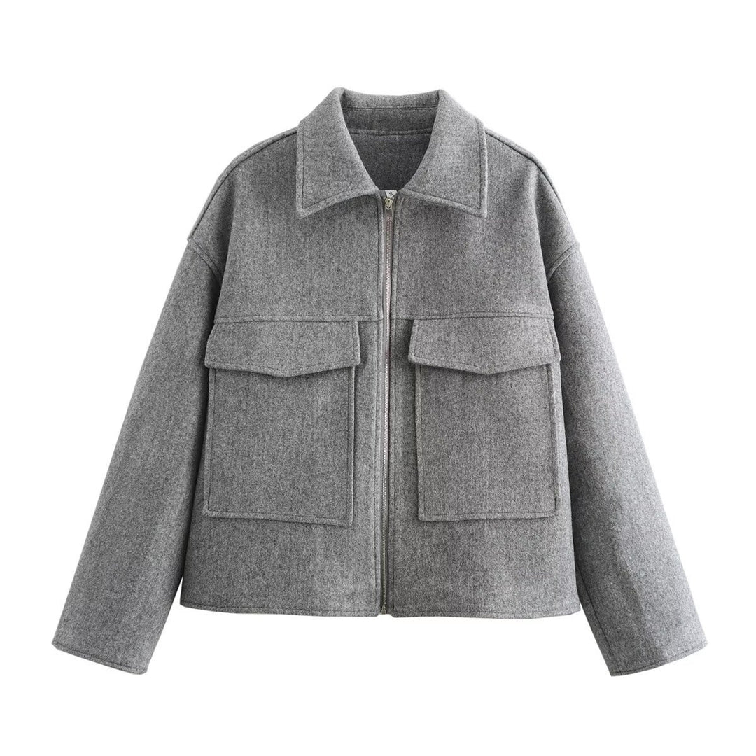 Damen modische Übergangsjacke mit praktischen Taschen EB