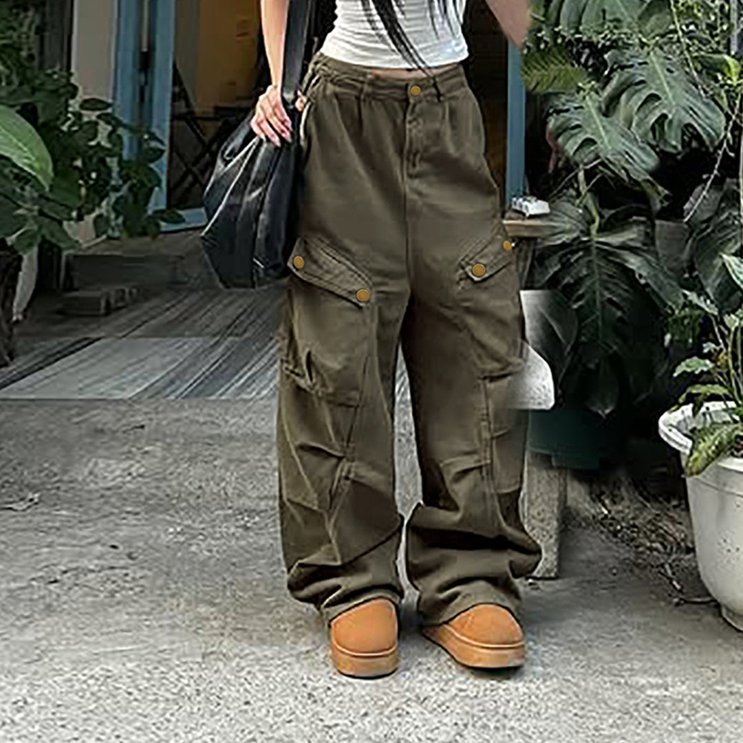 Damen Cargo-Hosen mit weitem Schnitt und mehreren Taschen EB