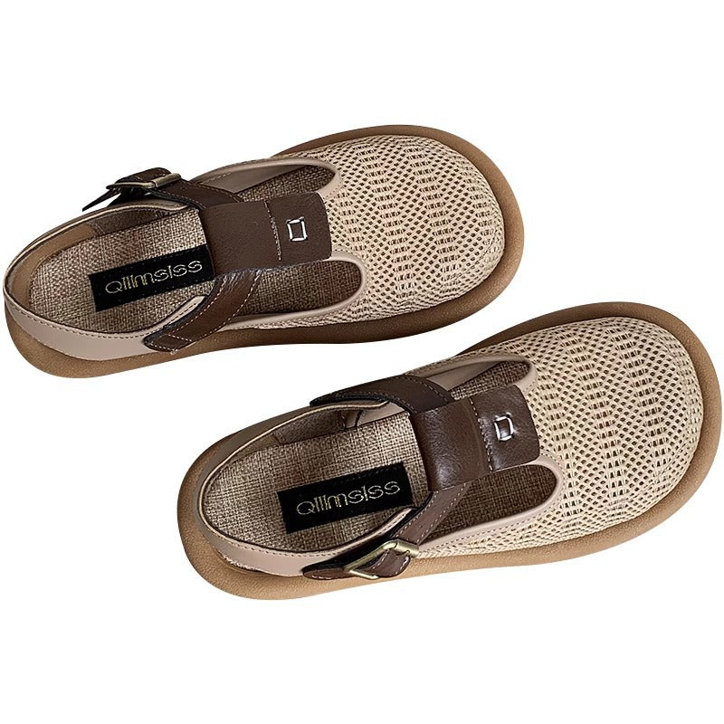 Damen Sandalen mit atmungsaktiver Netzstruktur und verstellbarem Riemen EB