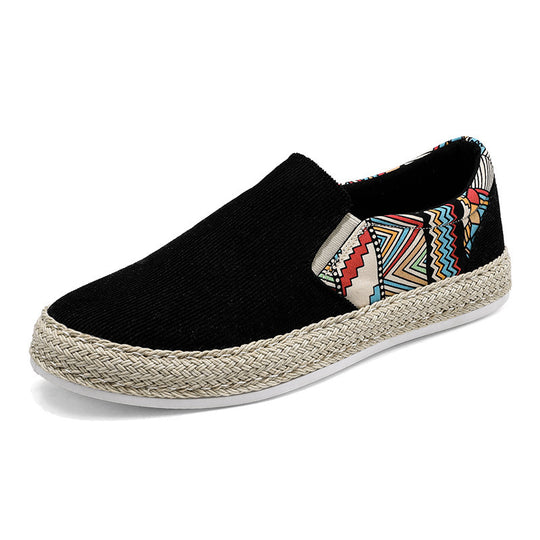 Damen Modische Slip-On Espadrilles mit buntem Ethnomuster EB
