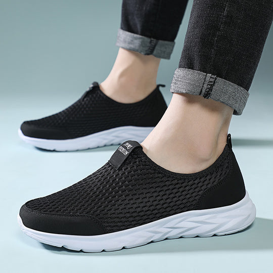Herren leichte Slip-On Laufsneaker mit nahtlosem Maschenoberteil und stoßdämpfender Wellen-EVA-Sohle EB