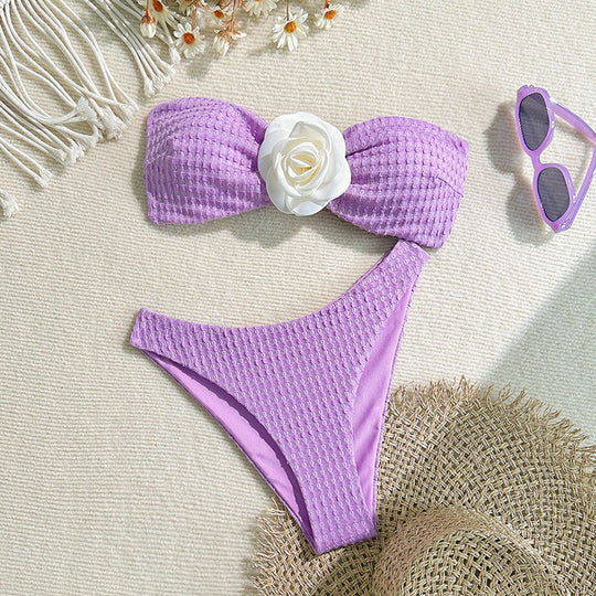 Damen Bandeau-Bikini mit modischem Strukturdesign EB