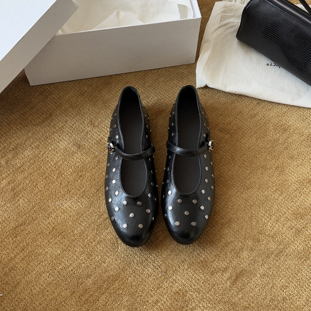 Damen Ballerinas mit modischem Riemchen und schimmernden Details EB