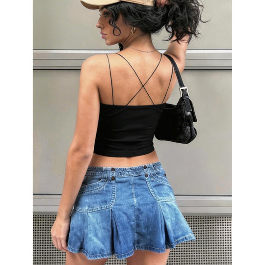 Damen Sexy Spaghetti-Trägertop mit minimalistischen Design und figurbetontem Schnitt EB