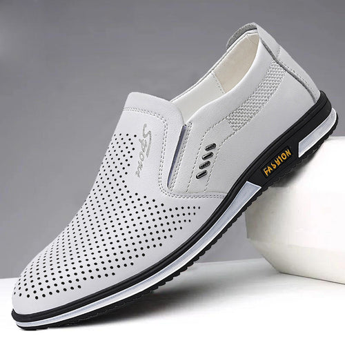 Herren Elegante Slip-On Lederschuhe mit rutschfestem Profil und atmungsaktiver Struktur EB