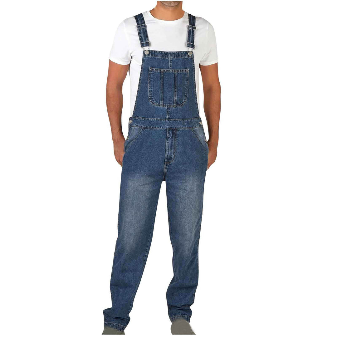 Herren Jeanslatzhose im urbanen Vintage-Stil mit praktischen Taschen EB
