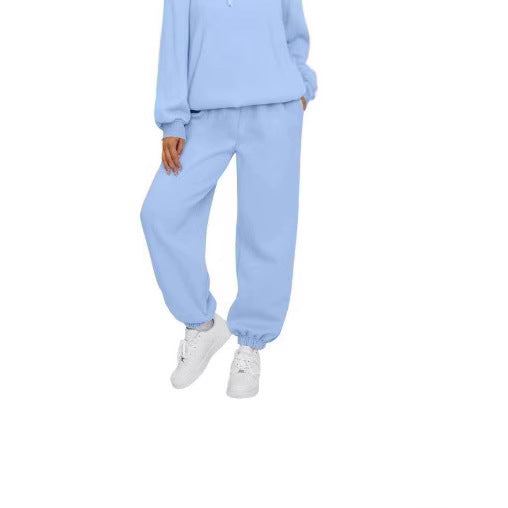 Damen nan lässige Jogginghose mit hohem Bund elastischen Knöchelabschlüssen und weichem Fleecefutter EB