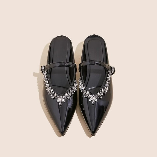 Damen elegante Slingback-Schuhe mit Kristallverzierungen EB