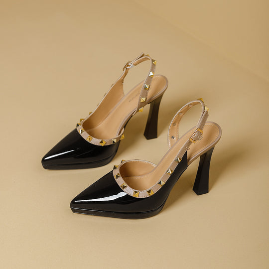 Damen Slingback-Pumps mit dekorativem Schmuckdetail EB