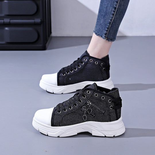 Damen modische Sneakers mit gewebtem Obermaterial und auffälligen Akzenten EB