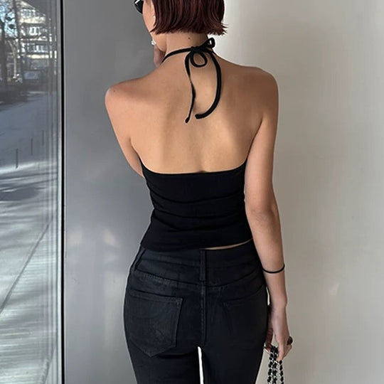 Damen Haltertop aus elastischem Material EB