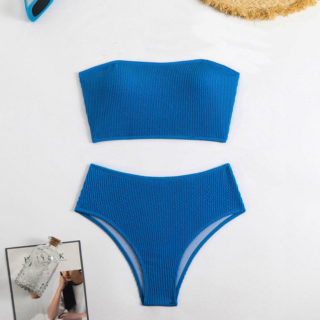 Damen Bandeau-Bikini-Set mit hochgeschnittenen Höschen EB